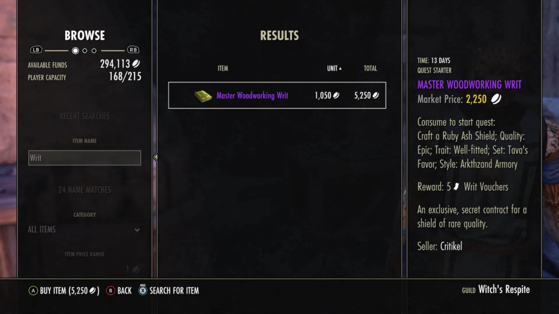 Market Tracker - Guild Trader Pricing Assistant addon. Image credit: TheStylishIrish