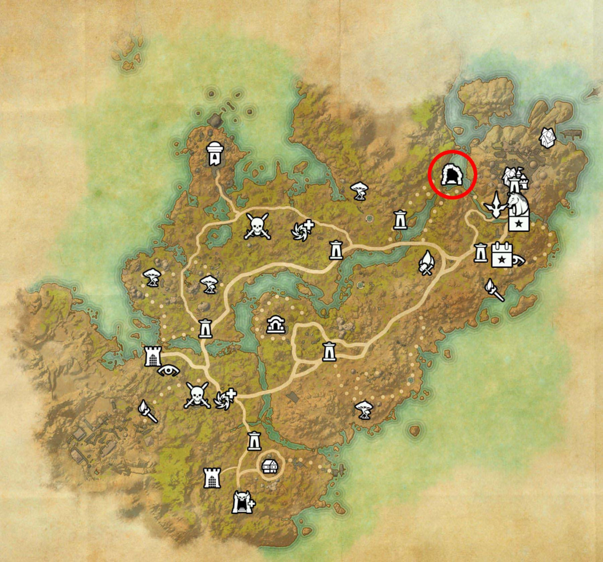 ESO Gorne Public Dungeon Location