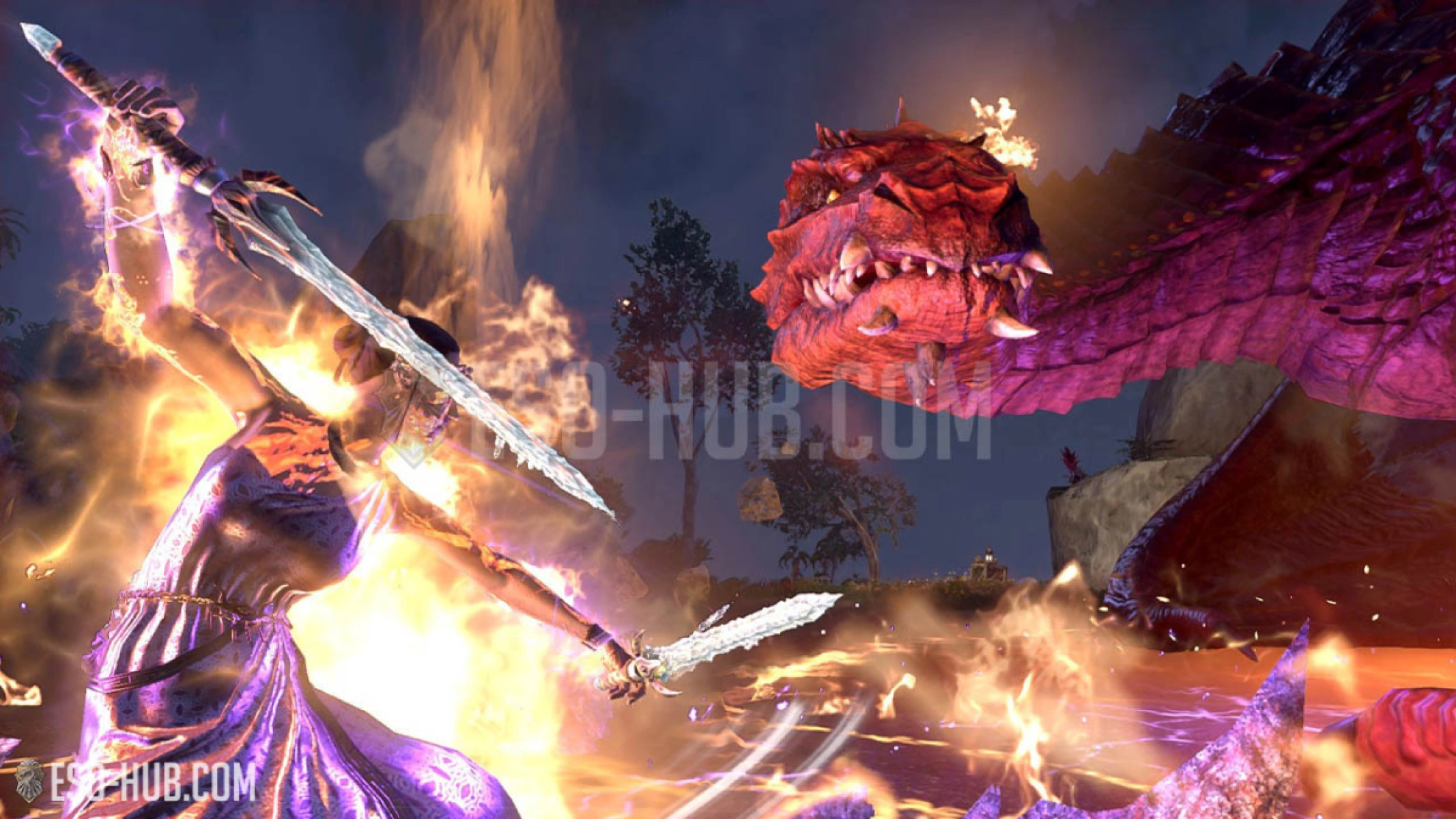 ESO Dragonknight versus Dragon in Southern Elsweyr