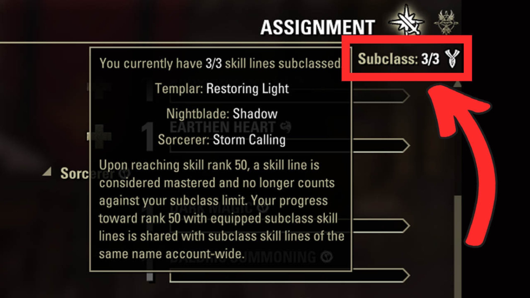 You are locked into leveling three subclass skill lines at a time.