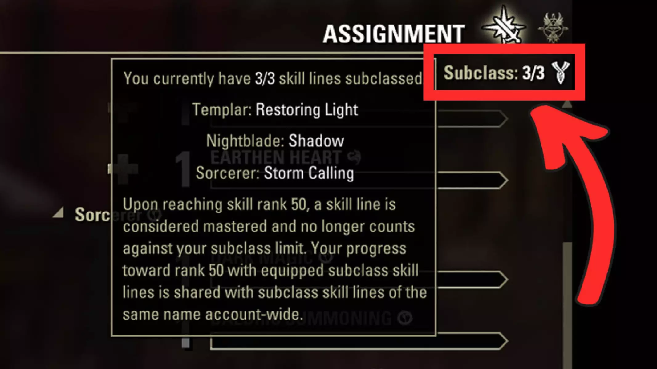 You are locked into leveling three subclass skill lines at a time.