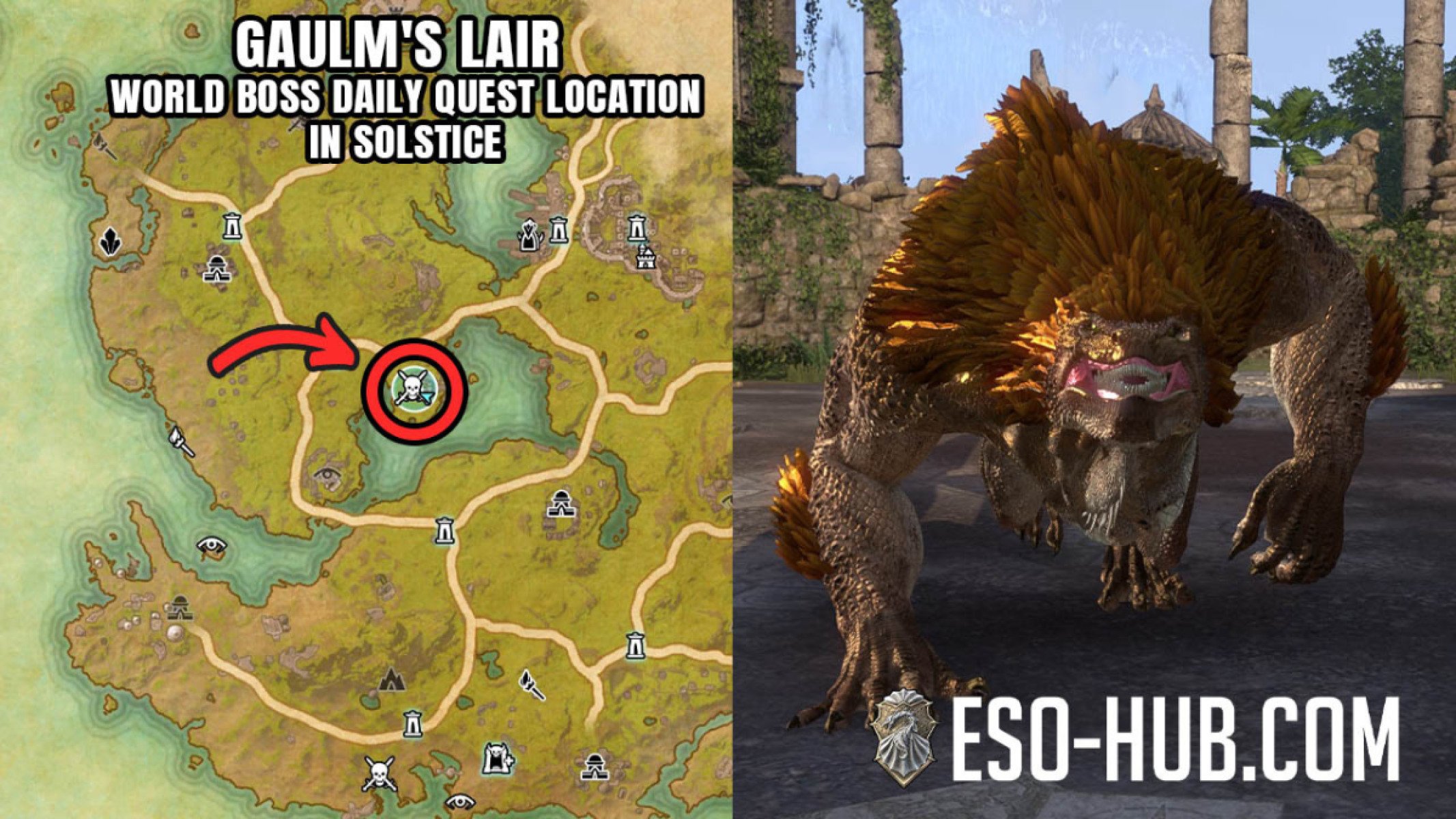 Gaulm's Lair: Ruins of Tuniria location on Solstice map
