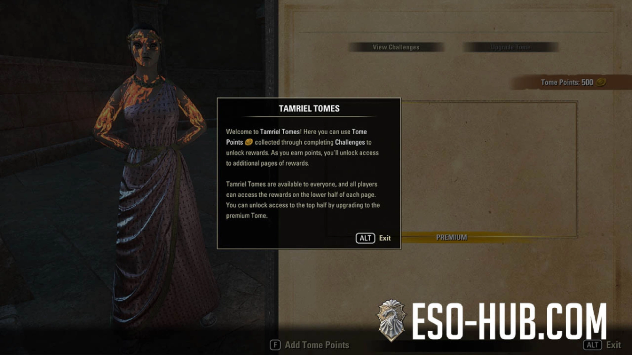 Early view of the Tamriel Tomes in-game UI as seen on Week 1 of the Update 49 Public Test Server. 