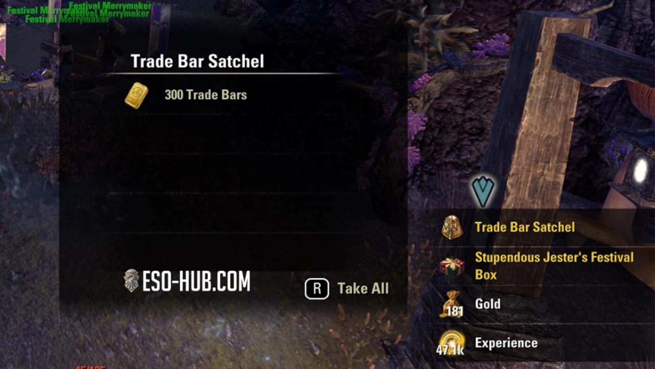 When you turn in the daily quest, you receive a Trade Bar Satchel alongside your golden box. Open it to get Trade Bars.