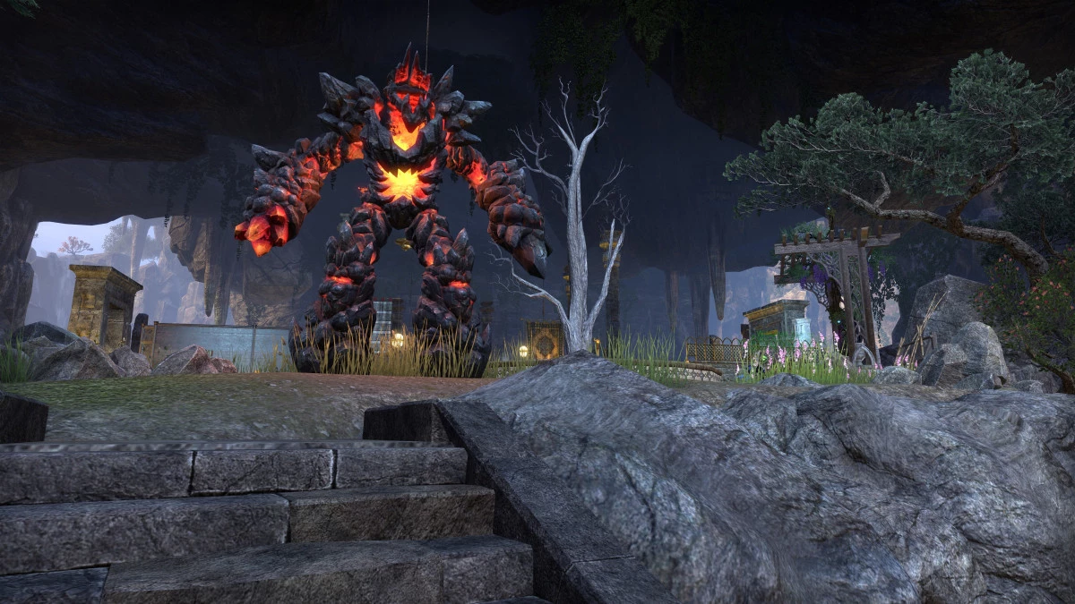 Objetivo Hierro Atronach, utilizado para pruebas de DPS en ESO