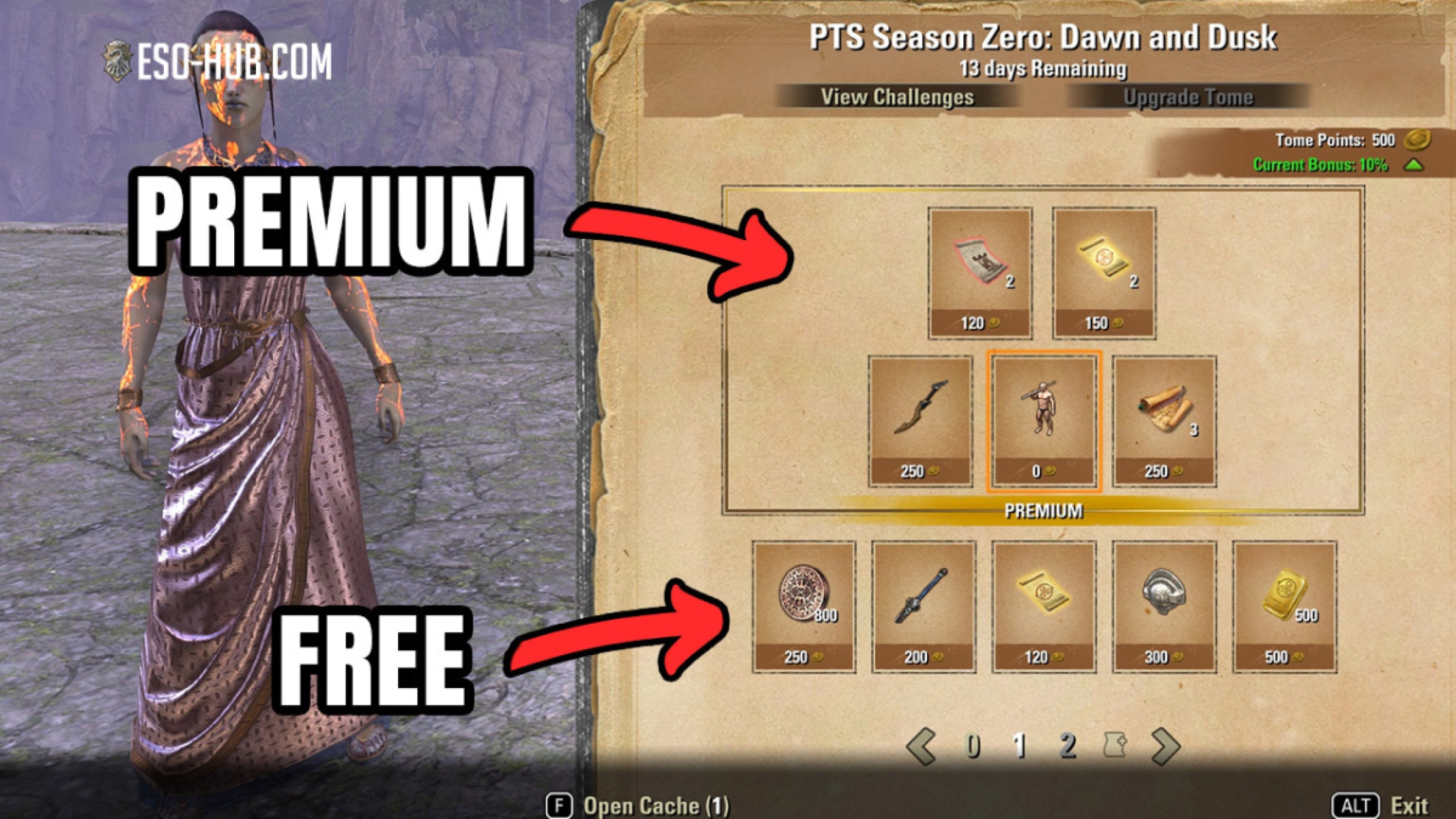 The Free Track is on the bottom and the premium track on the top.