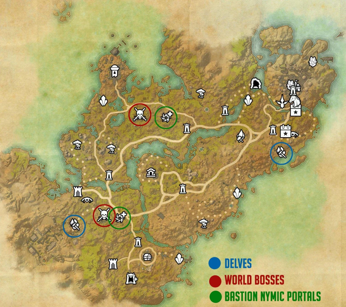 Karte der täglichen Quests auf der Halbinsel Telvanni