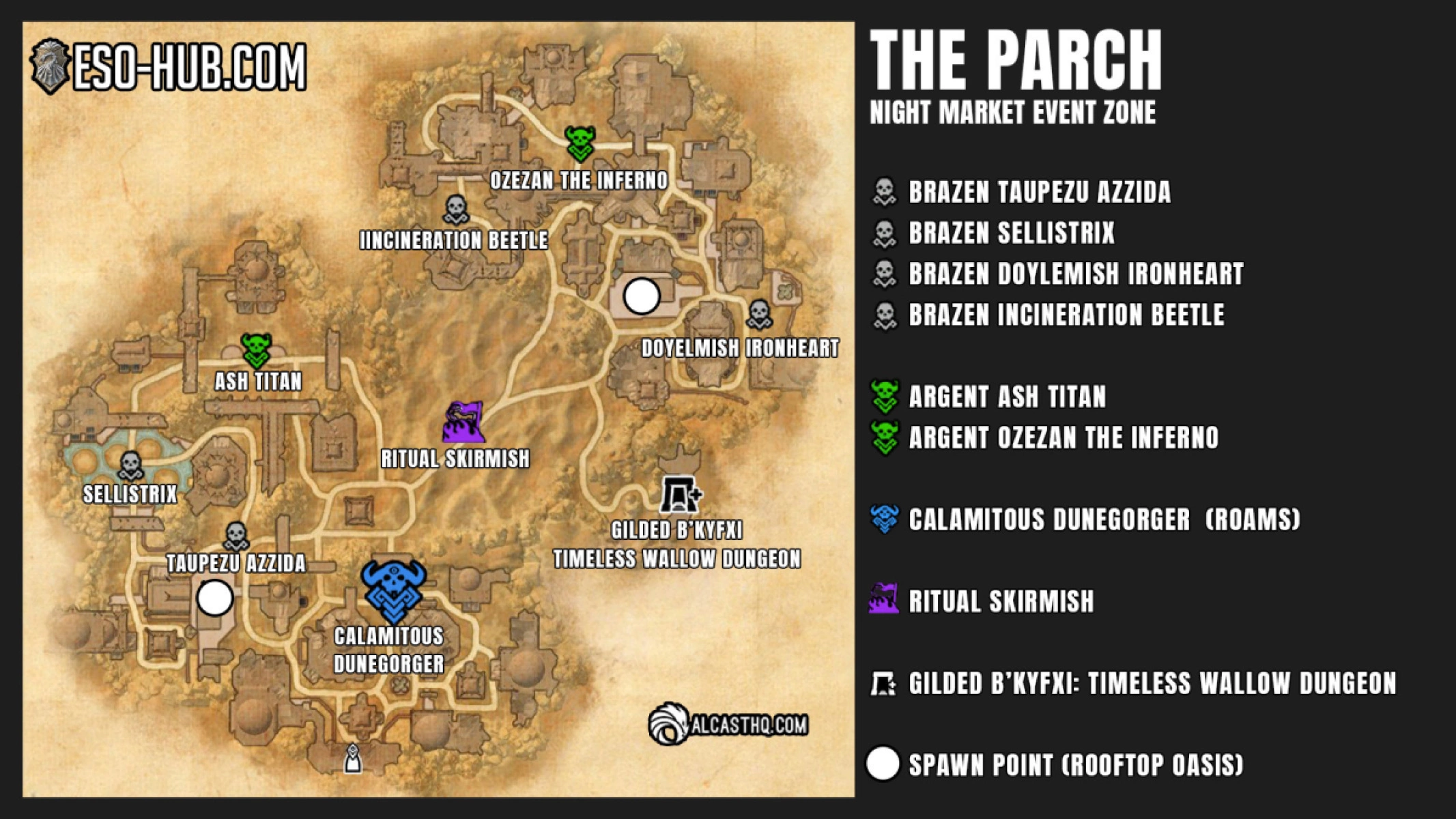 The Parch Boss Spawn Map in the Night Market