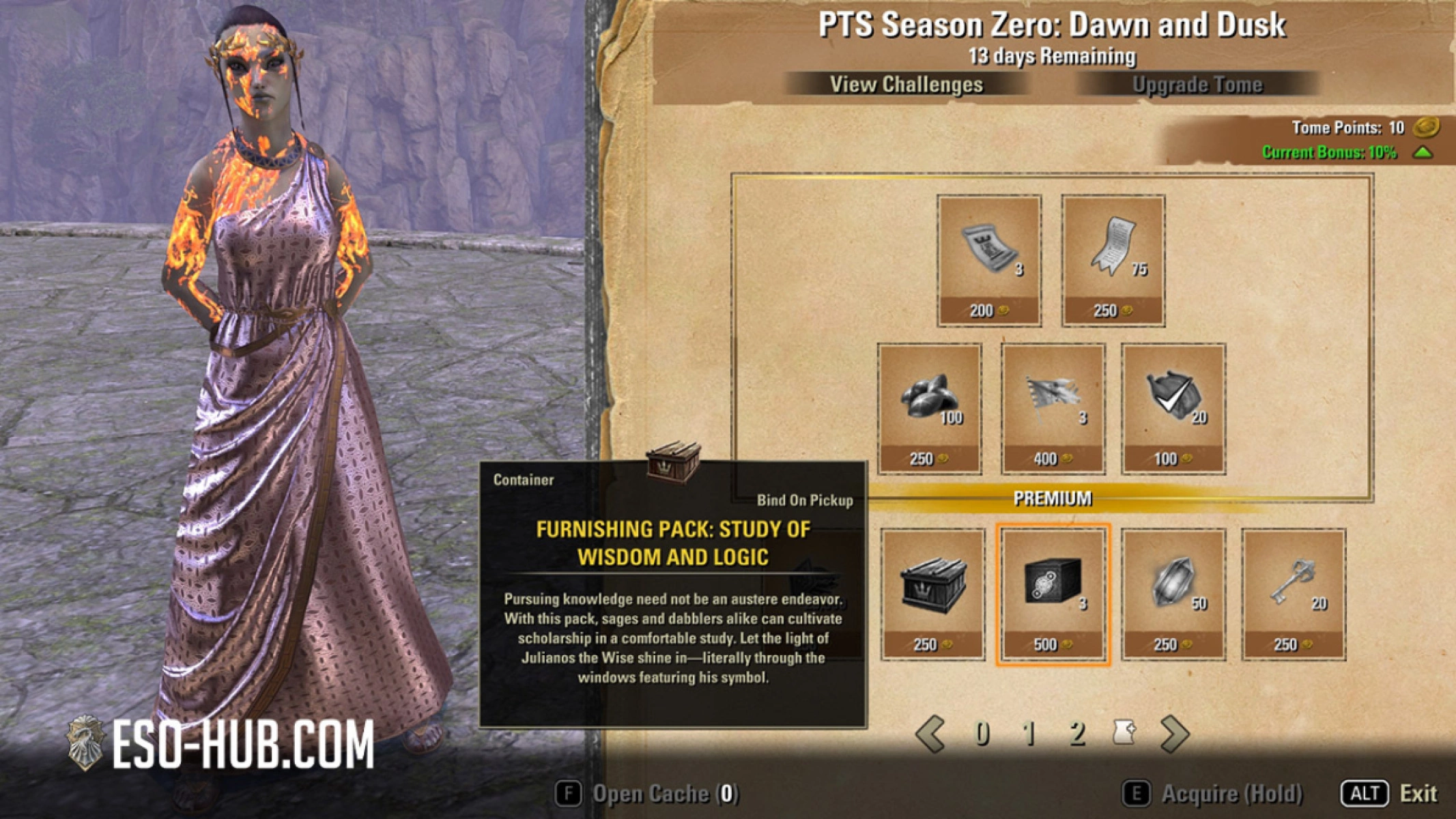 The Free track includes a Furnishing Container.