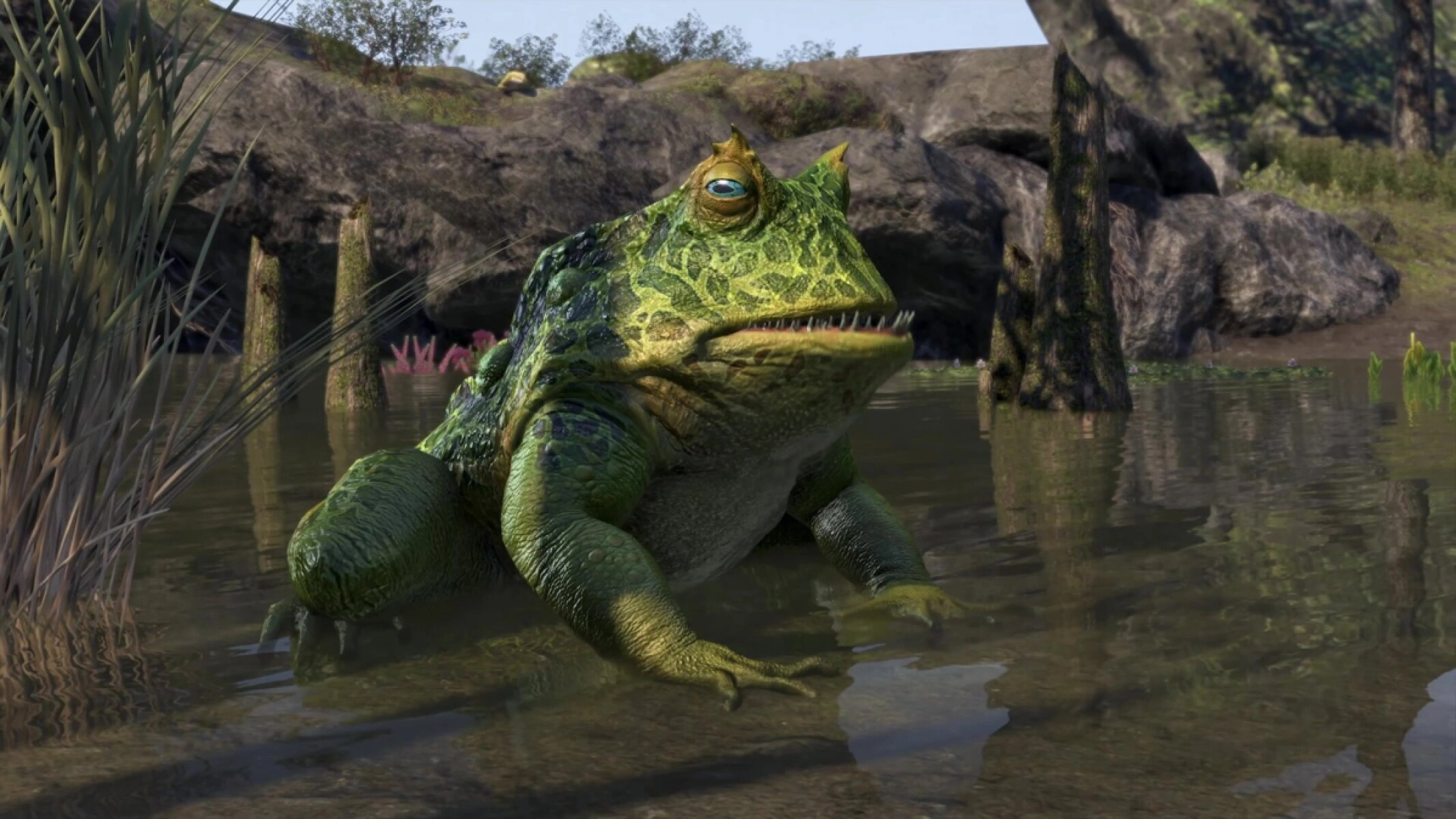 The frog that eats someone as you walk past it.