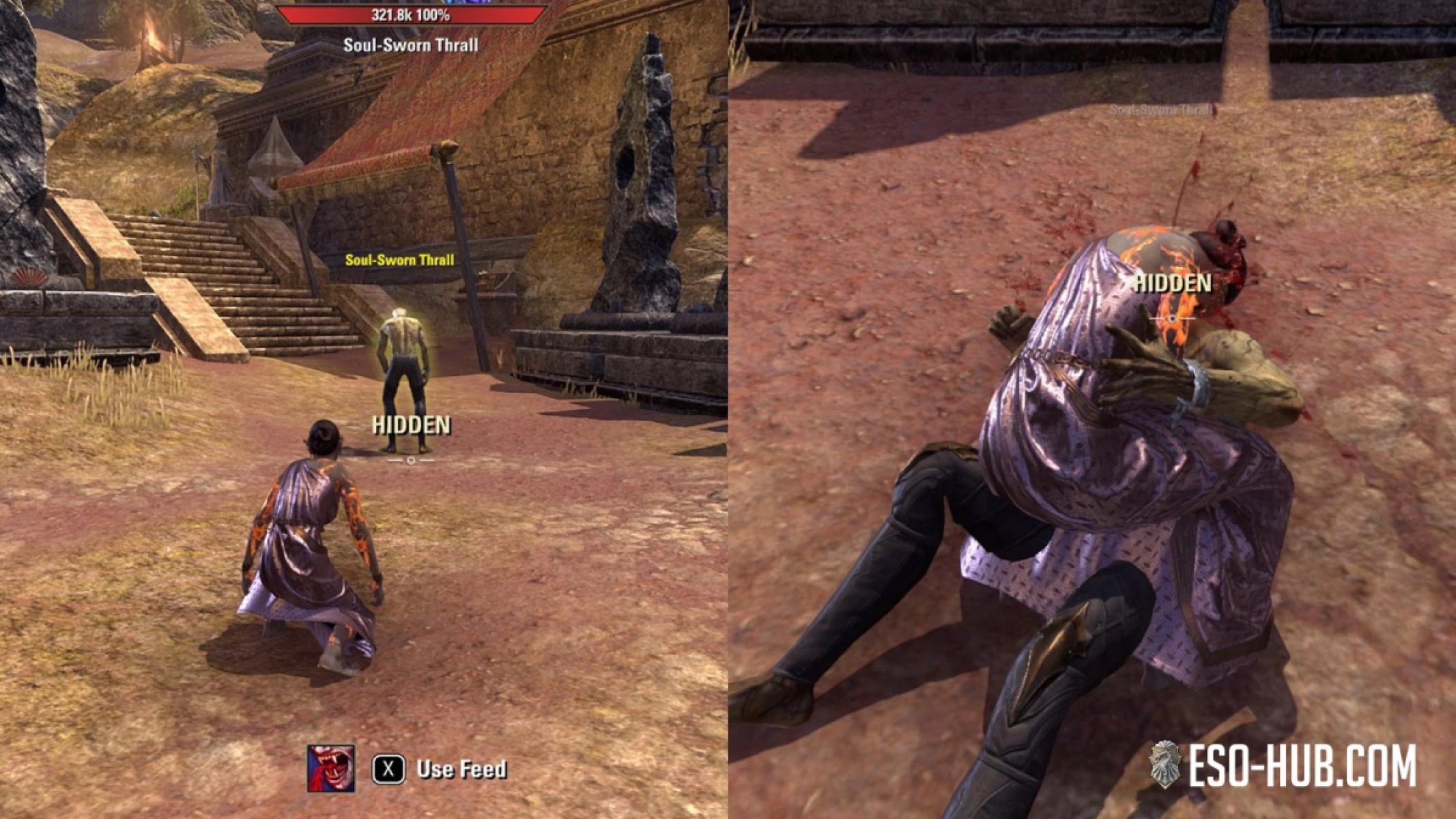 Feeding on a Soul-Sworm Thrall in a ESO player home instead of out in the world.