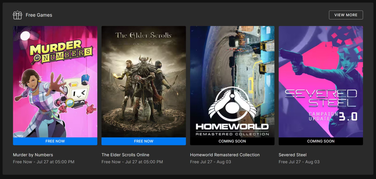 ESO free on the EPIC GAMES store