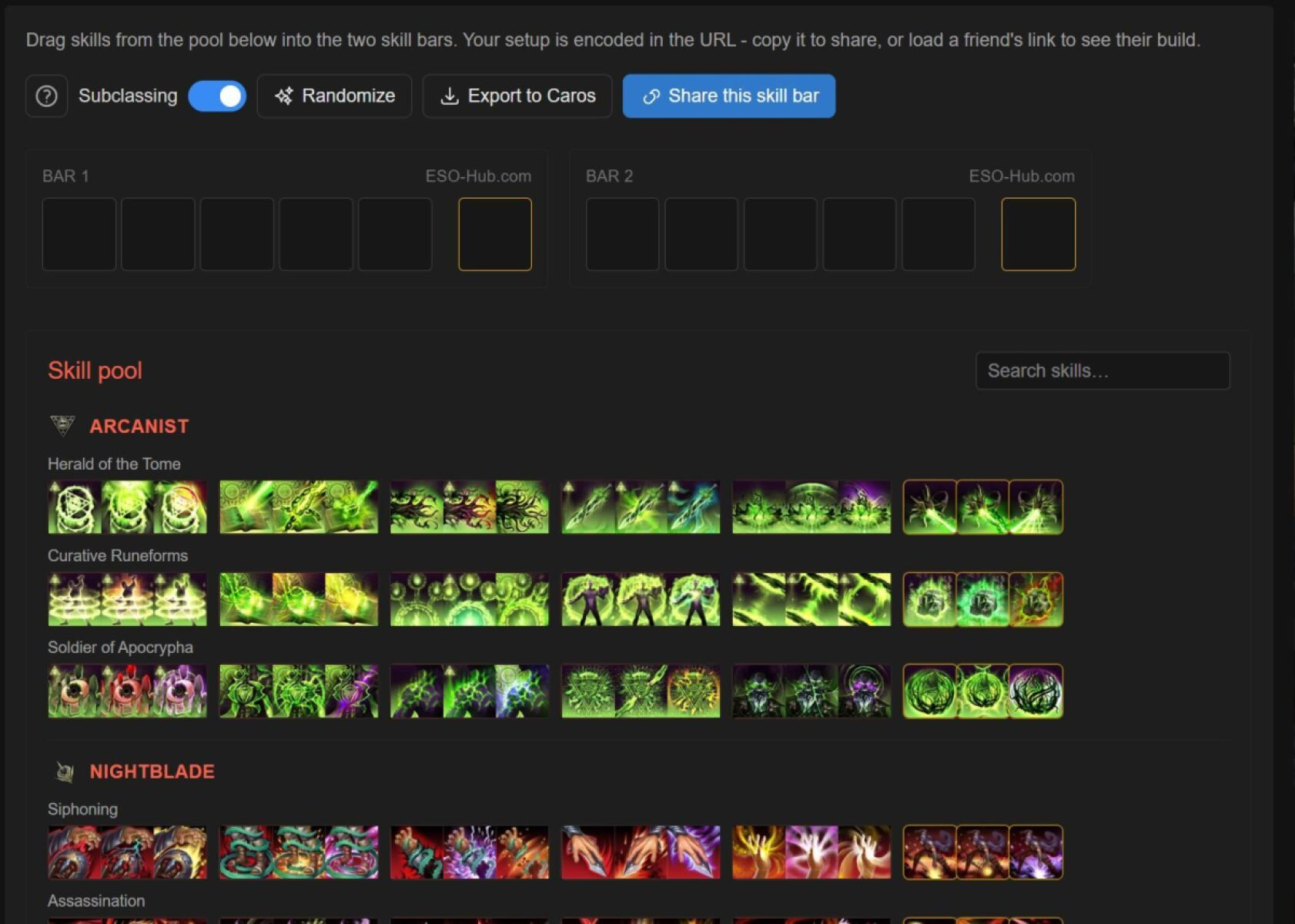 ESO Skillbar Quickshare Tool