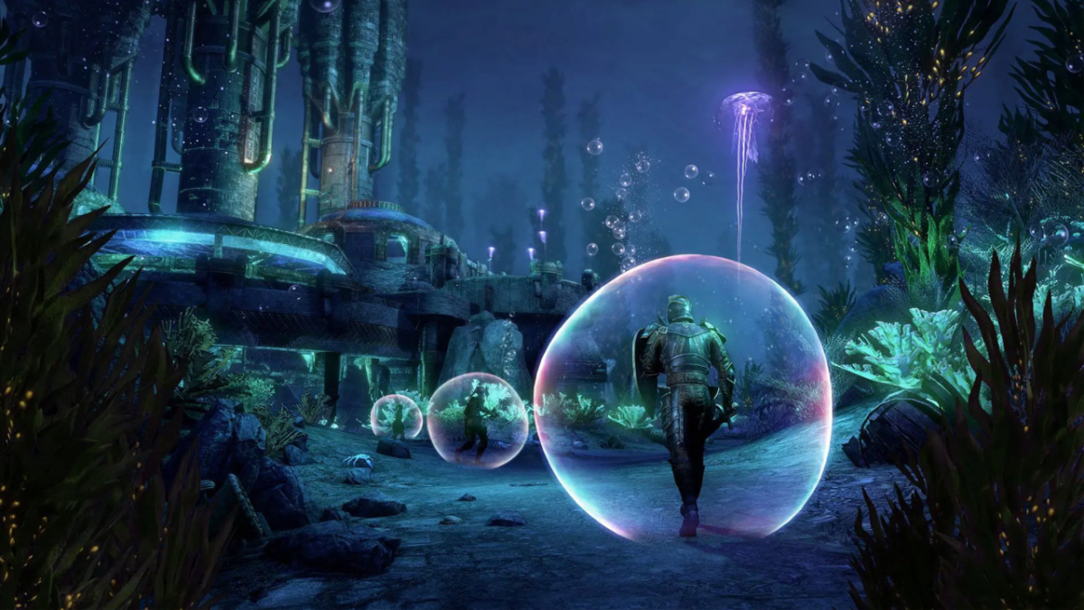 ESO Graven Deep Dungeon underwater mechanic promotional image