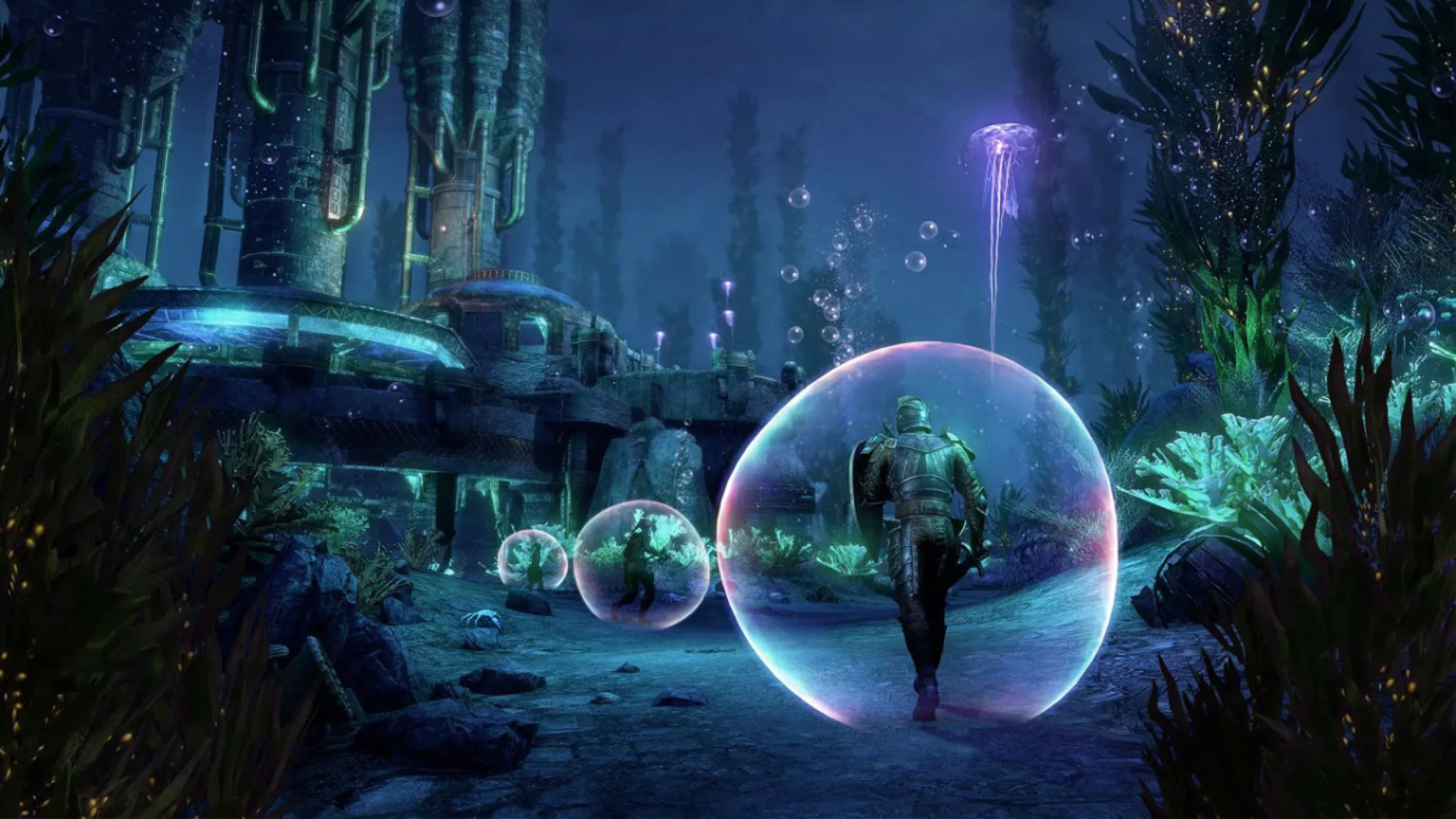 ESO Graven Deep Dungeon underwater mechanic promotional image