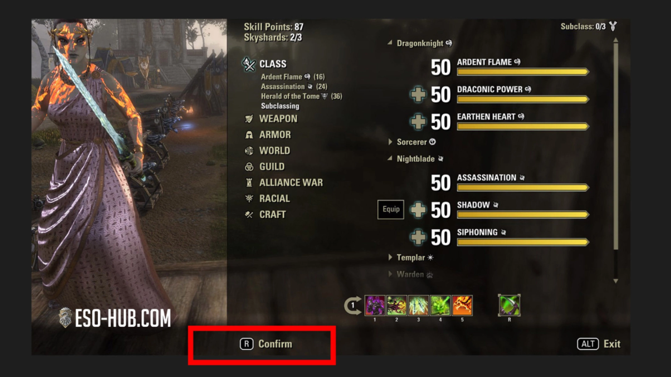 Press confirm when you're done