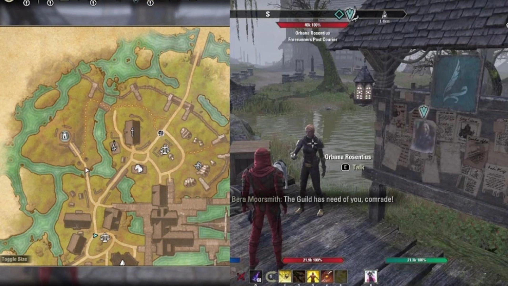 Look for the quill icon on the map to track down a Free Runner's Post Board.