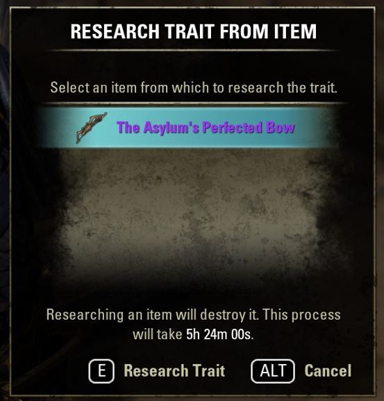A trait takes a while to research before being unlocked