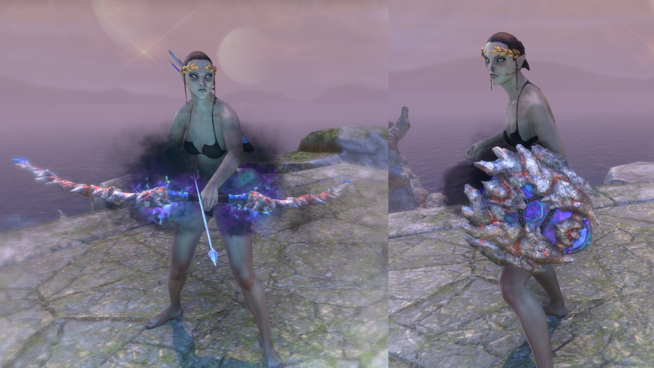 Opal Earthgore Bow and Shield Outfit Style