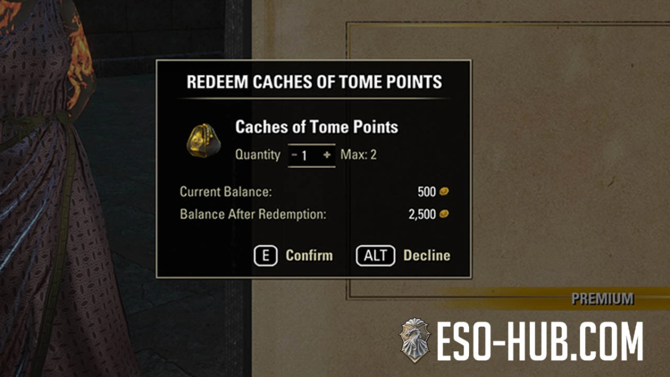 Caches of tome Points can be redeemed within the Tomes. Each Cache contains 2,000 Tome Points.