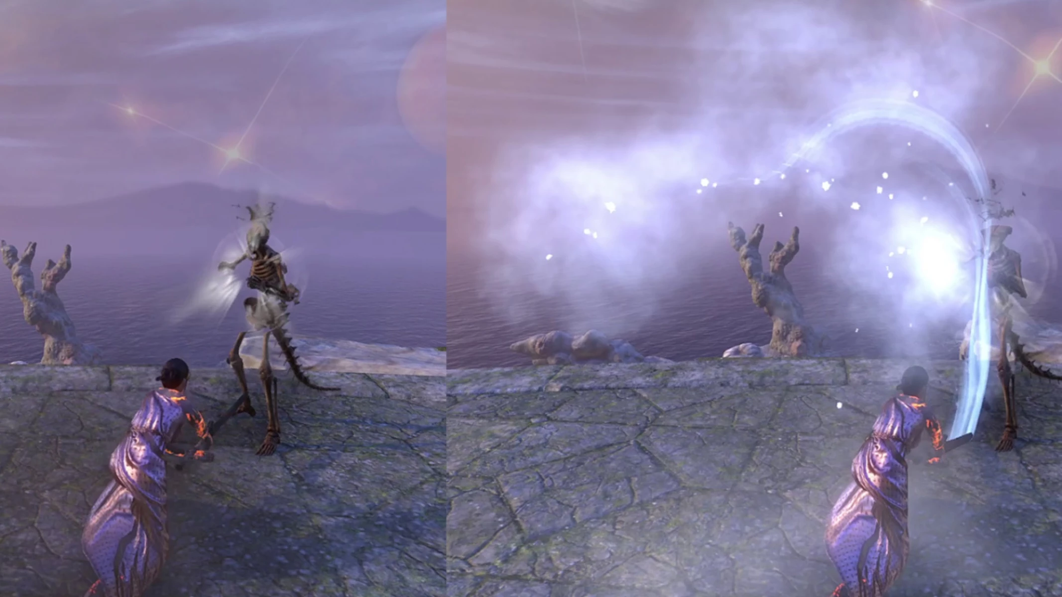 Regular Critical Charge on the left and Critical Charge, Winter's Gale on the right.