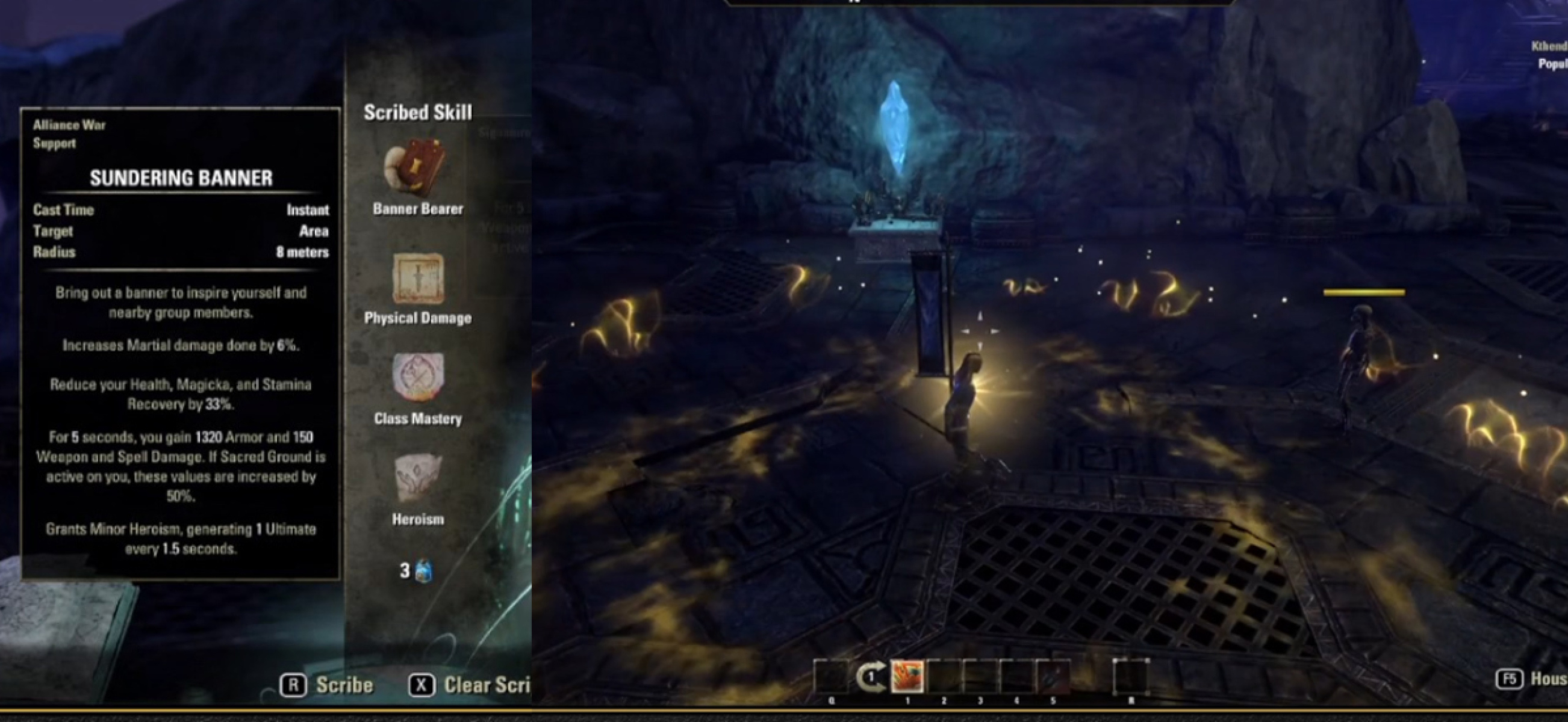 New Grimoire in ESO: Banner Bearer which is found in the Alliance War Support skill line.