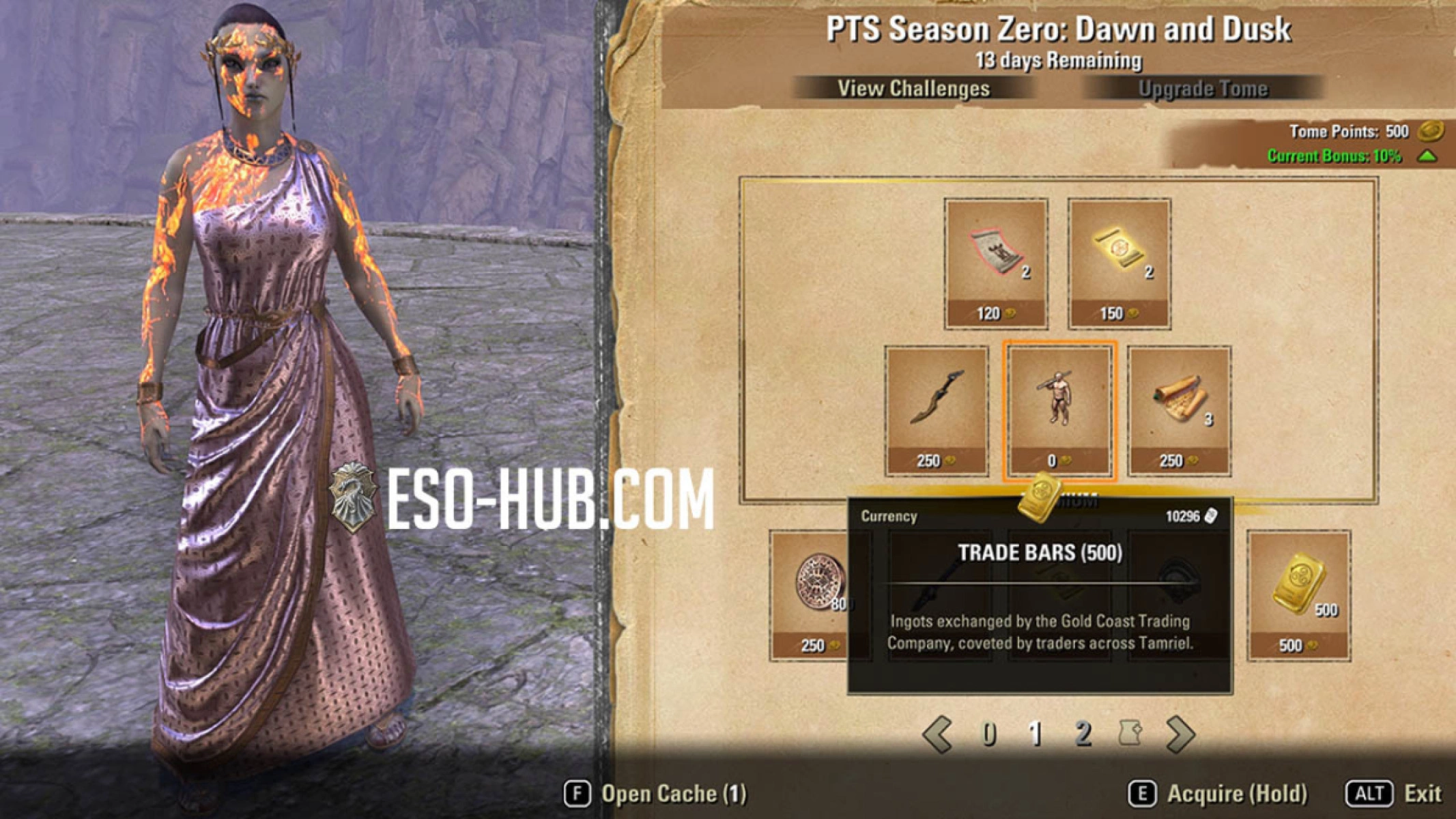 ESO Trade Bars in the Tamriel Tome Free Track.