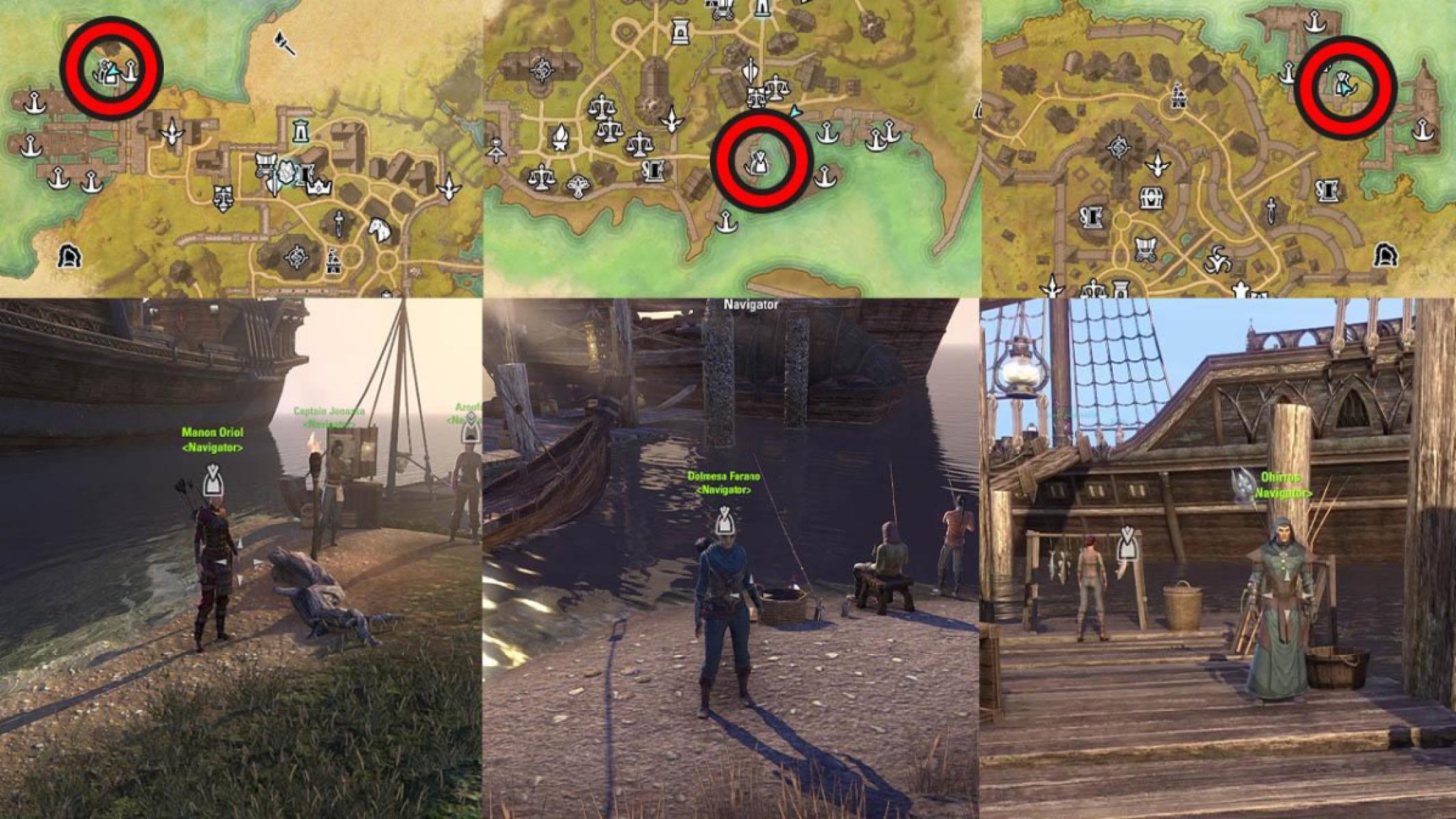 Take a boat from your alliance's main port. Find the docks in Vulkhel Guard (AD), Davon's Watch (EP), or Daggerfall (DC), as shown on the map.