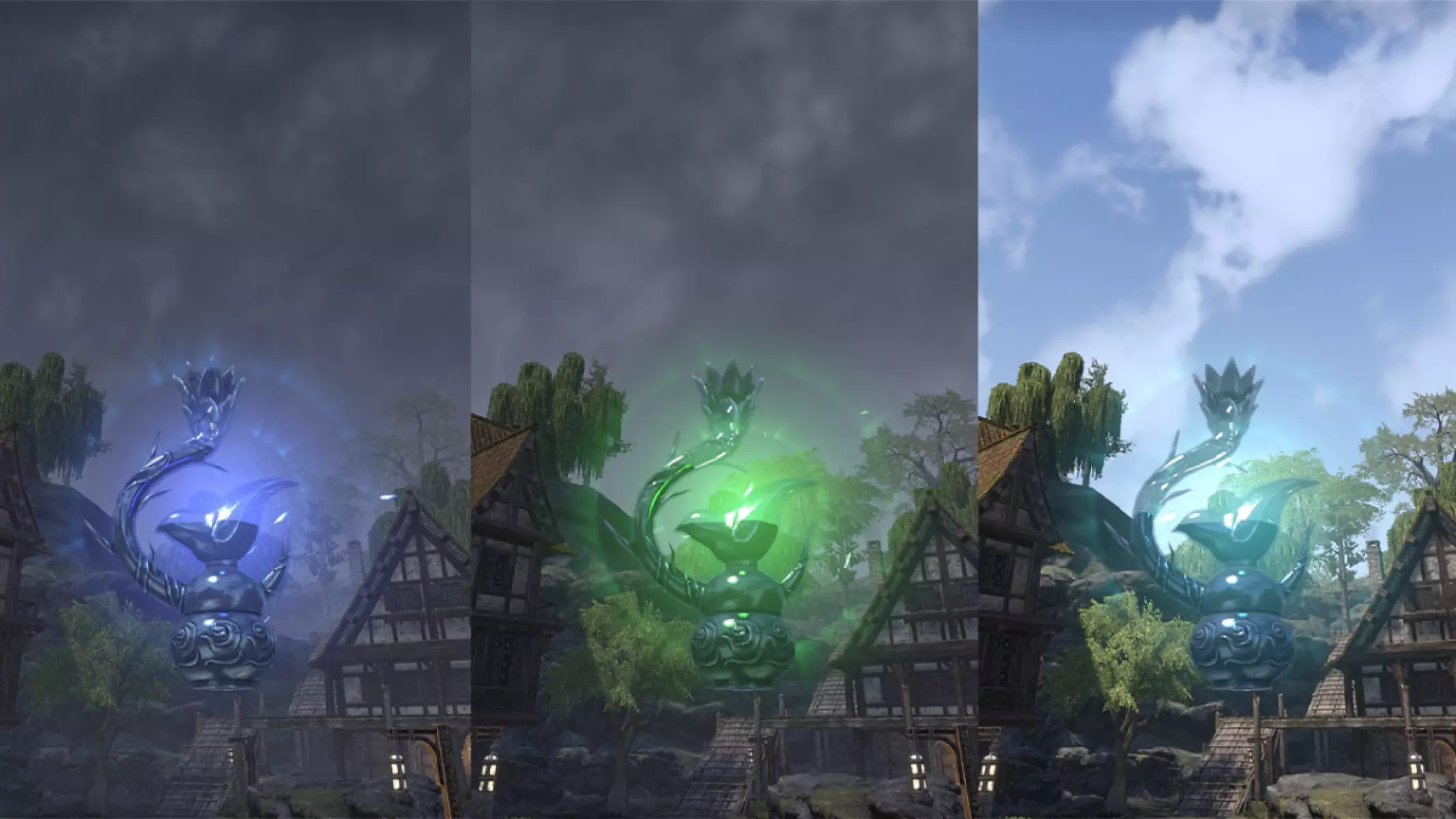 ESO Kynareth's Icon of Storm Control inside the Willowpond Haven house. 