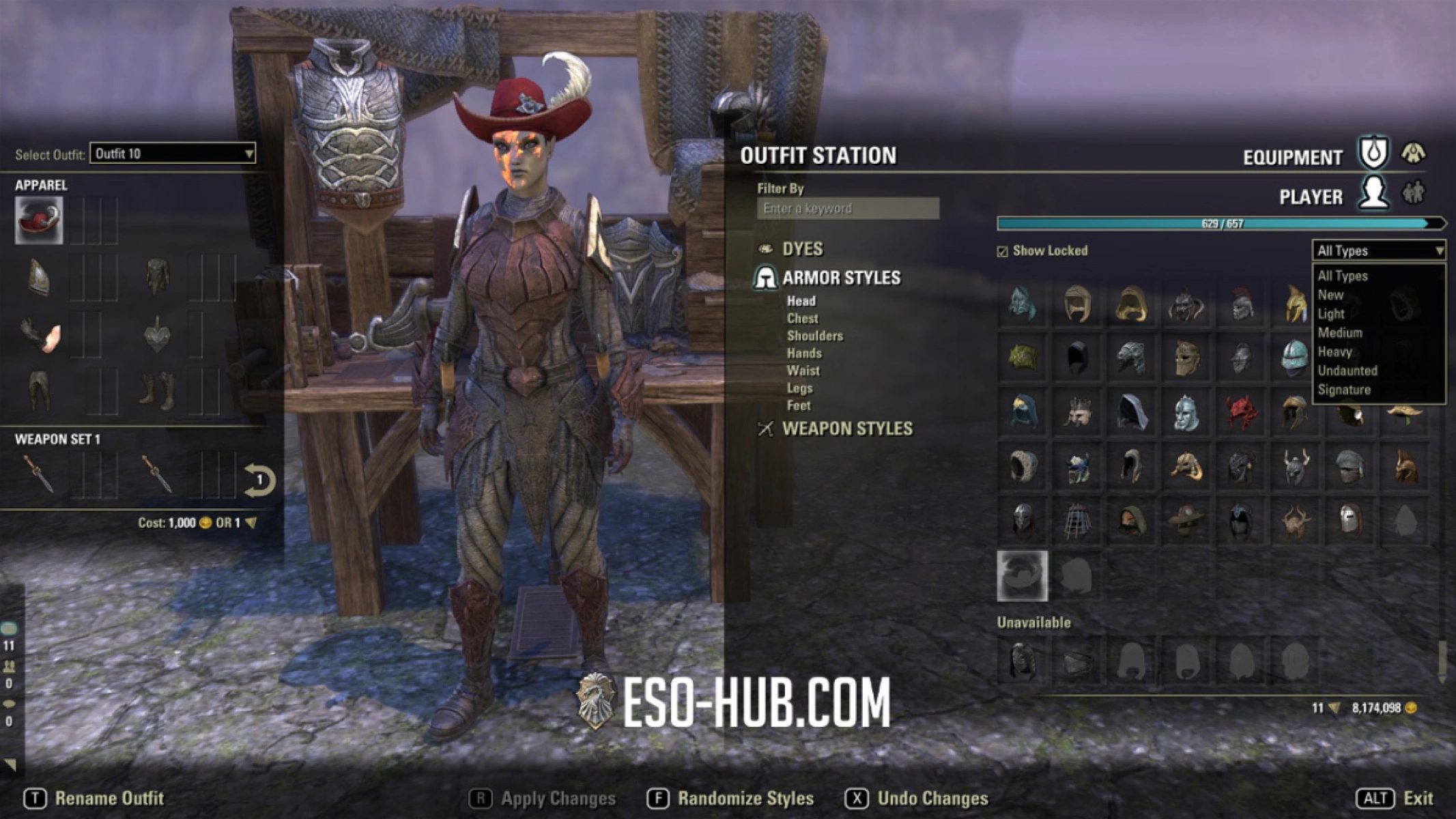 You can preview locked styles on the outfit station.