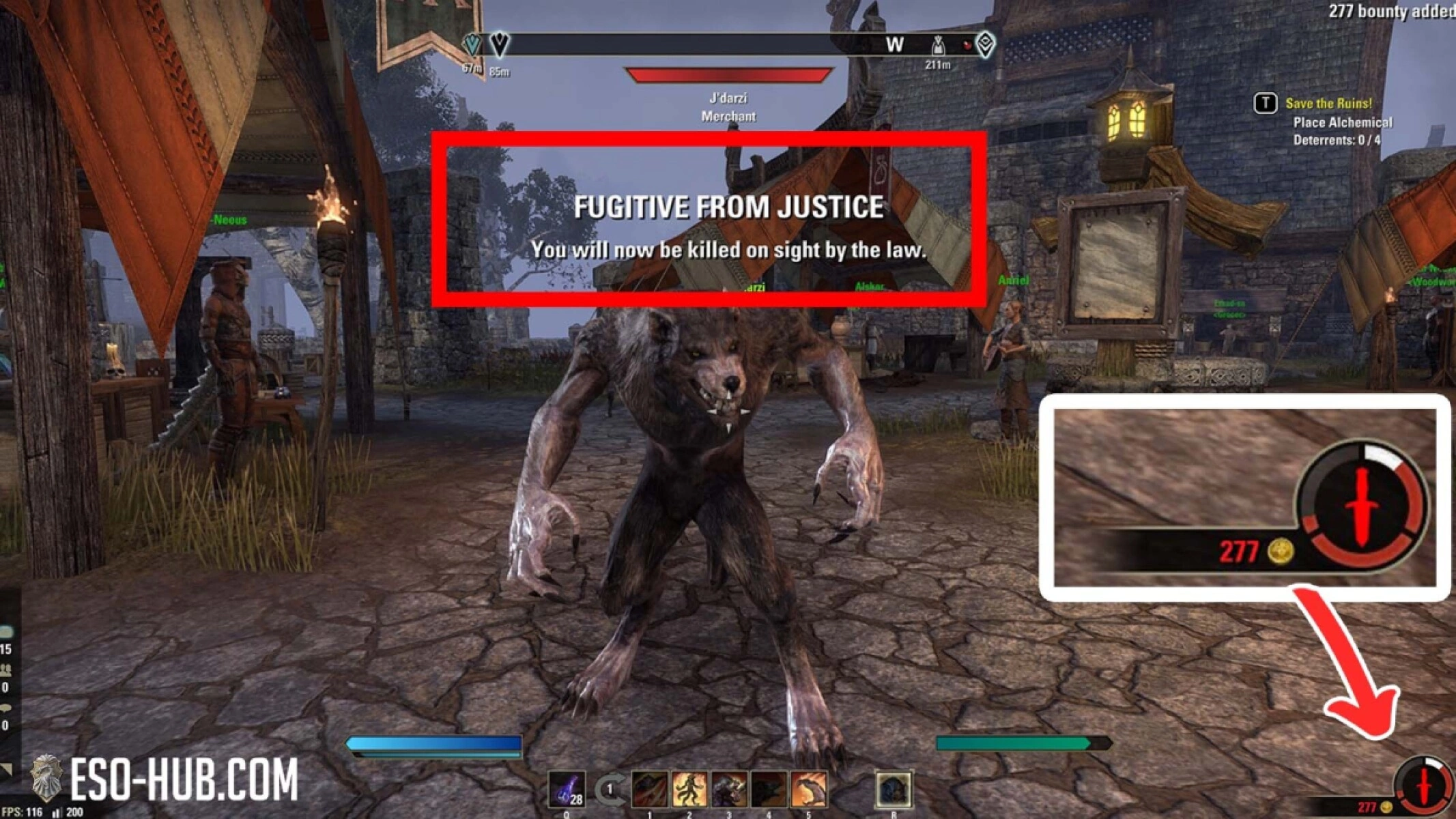 ESO Werewolf transformation is a criminal act.