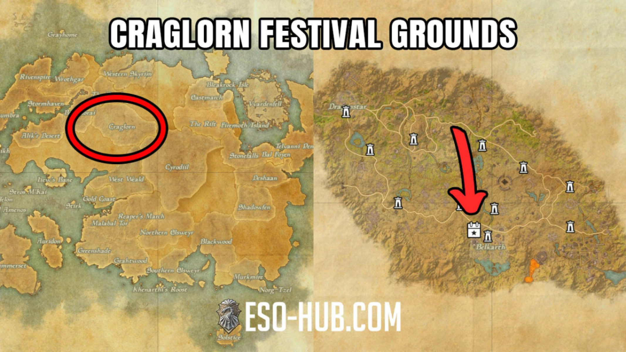 Festival Grounds are located in Craglorn, just outside of Belkarth.
