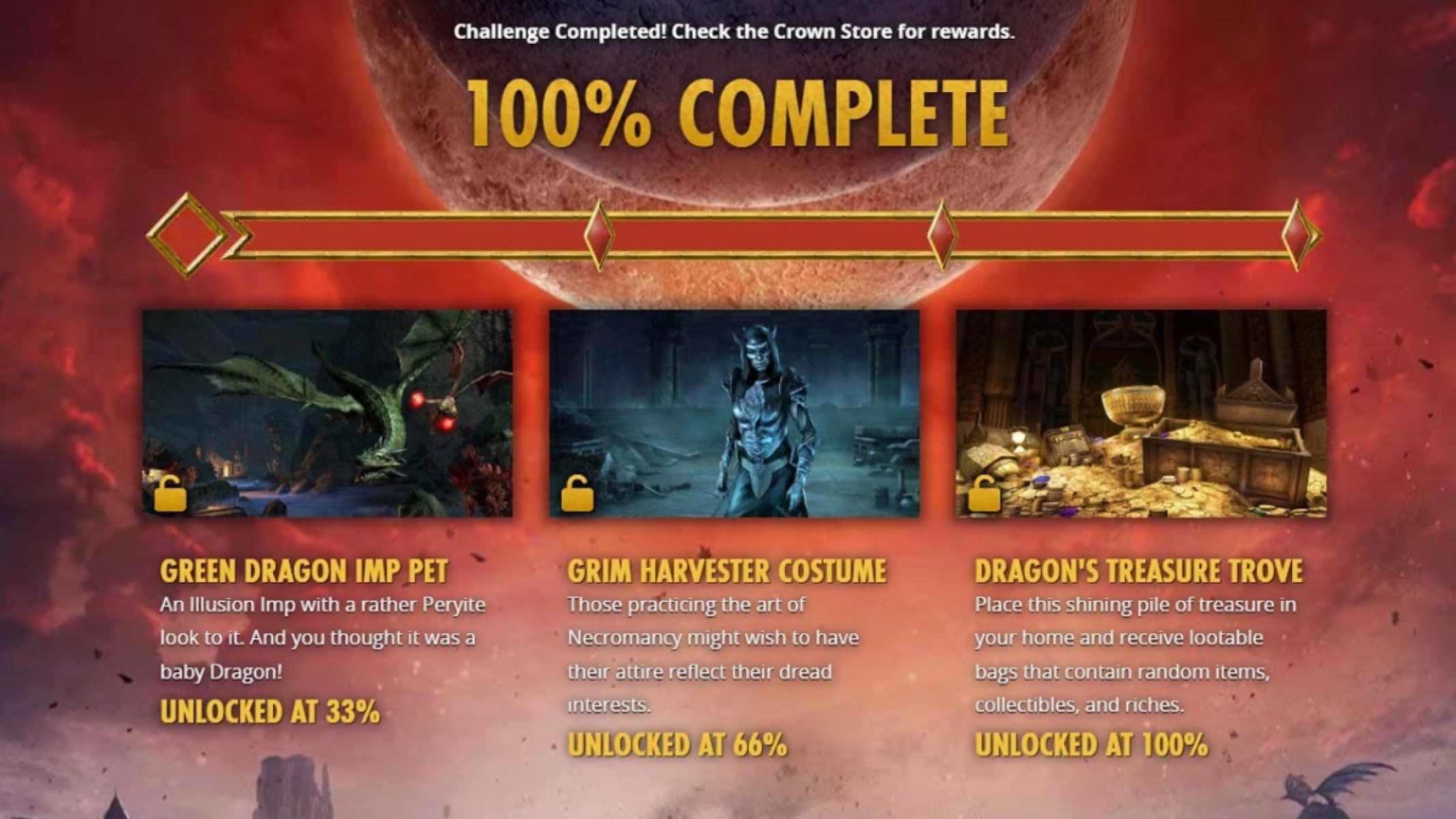 The Dragon's Treasure Trove furnishing was available from the Dragon Rise Community challenge in 2019.