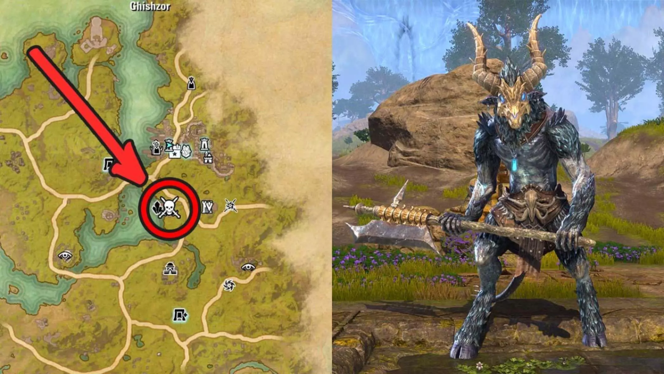 The newe World Boss Ghishzor can be found just west of the Stirk Fellowship camp in Solstice.