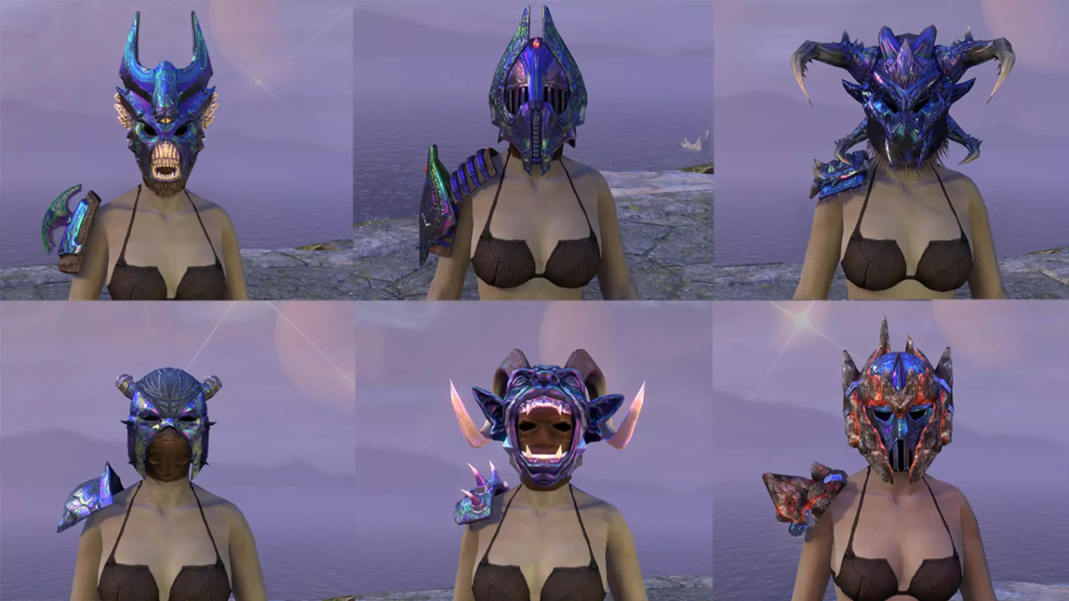 Opal Troll King, Engine Guardian, Chokethorn, Ilambris, Bloodspawn and Earthgore Mask and Shoulder Outfit Styles