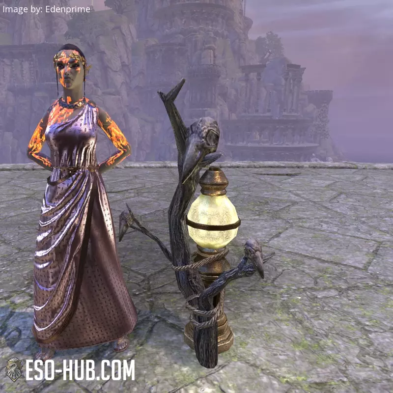 Image 1 of Dwarven Lamp, Reachfolk Crow Skull ESO