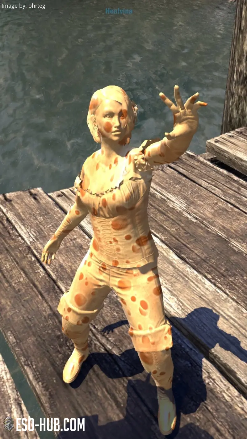 character frozen into a cheese statue Sheogoraths gesegneter Käse ESO
