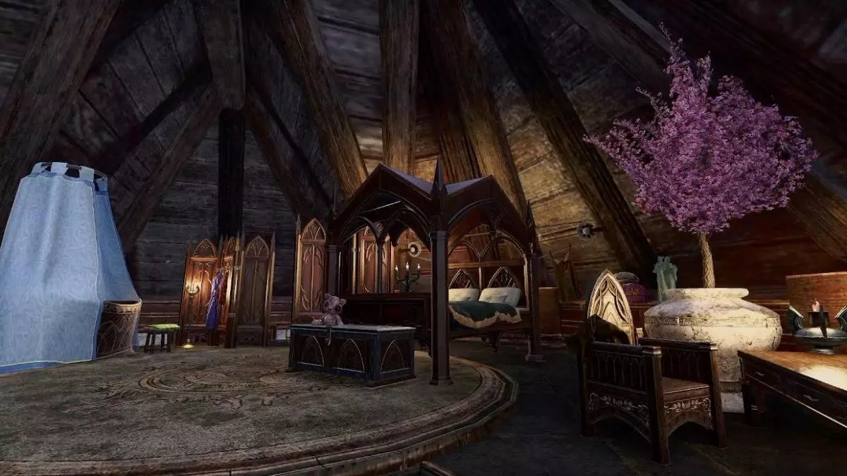 A loft area.
