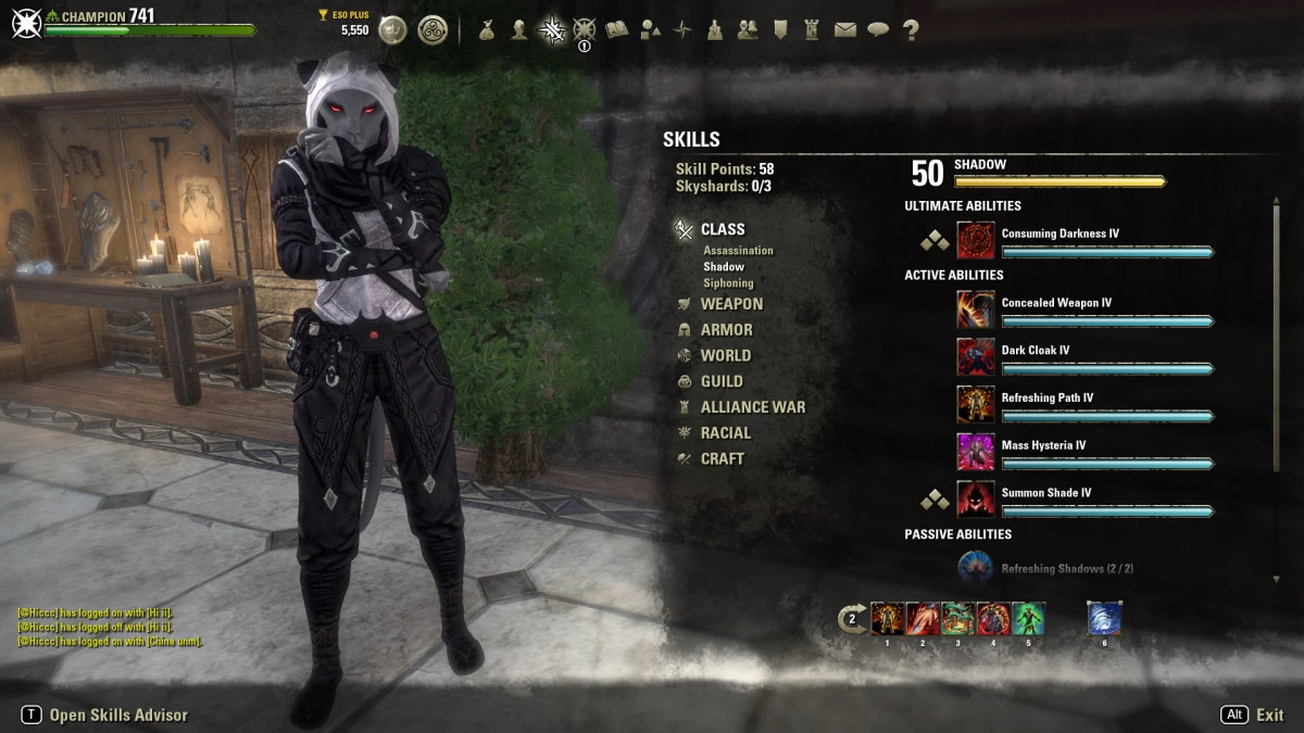 Solo Build - Back Bar Skills