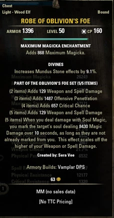 Robe Of Oblivion's Foe (Legendary)