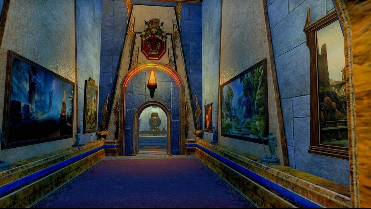 Hallway art leading to Sotha Sil Clockwork Lab