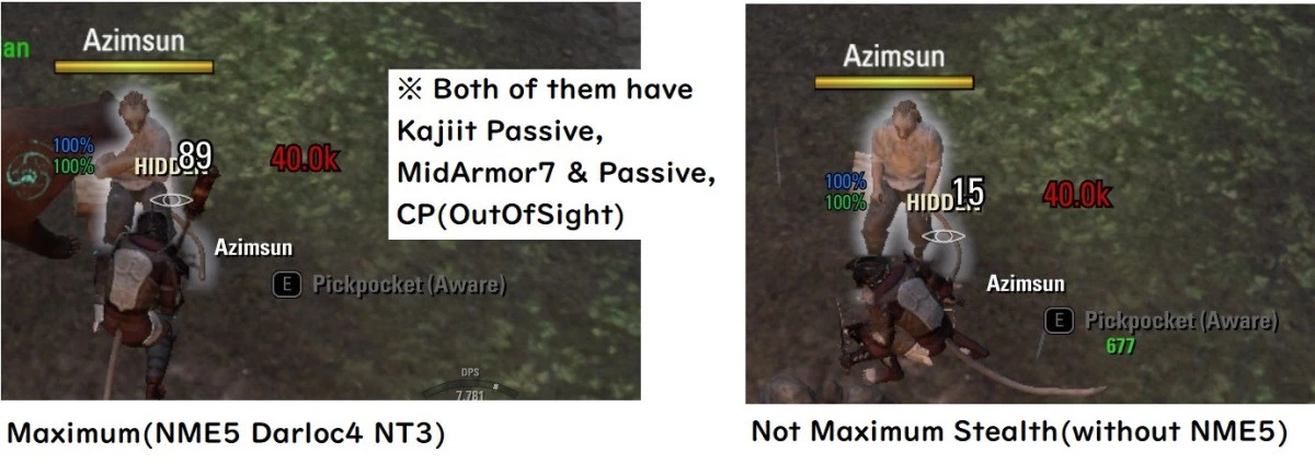 Difference of Maximum Stealth and -2 maximum