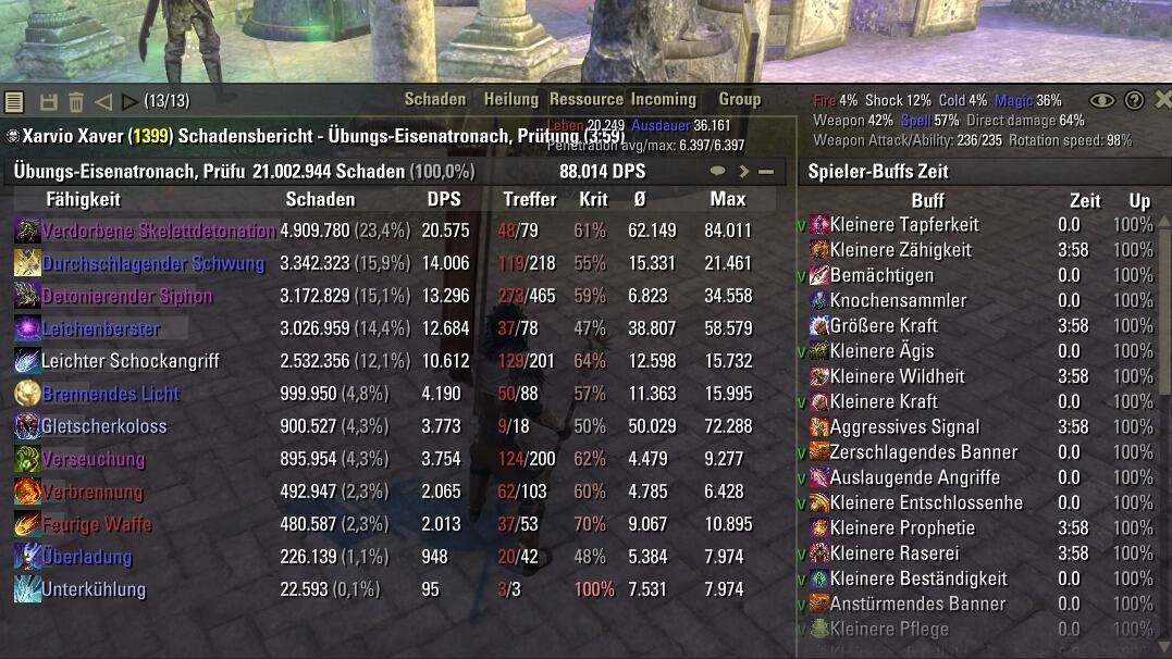 DPS Test on Iron Atronach. 88K DPS
