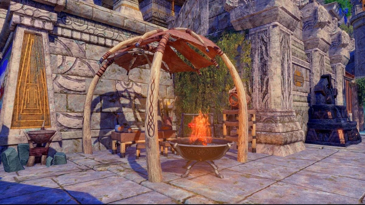 Out Door Barbecue Area in Wood Elf Style