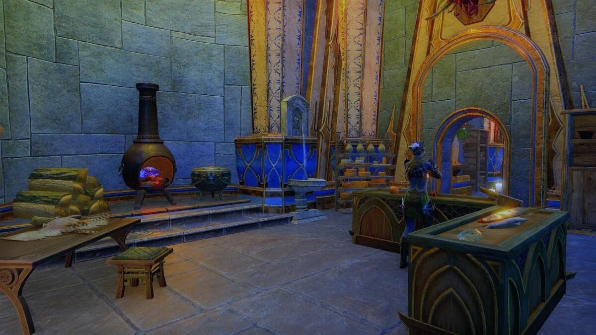 Kitchen with entrance to outlaw refuge