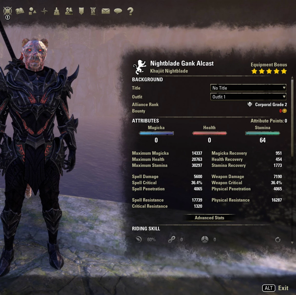 Melee Gank Nightblade Build for ESO One Bar