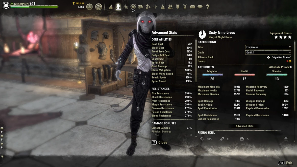 Solo Build - Stats (Unbuffed)
