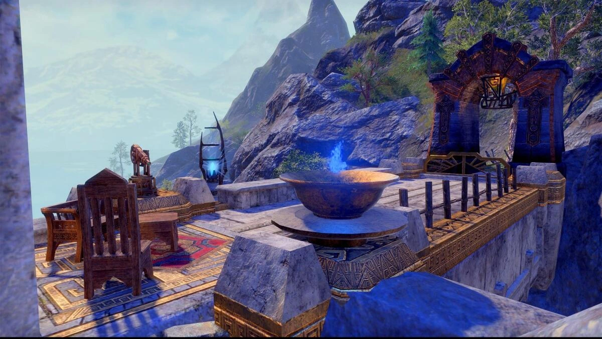 Structural add on outside guest room over waterfall