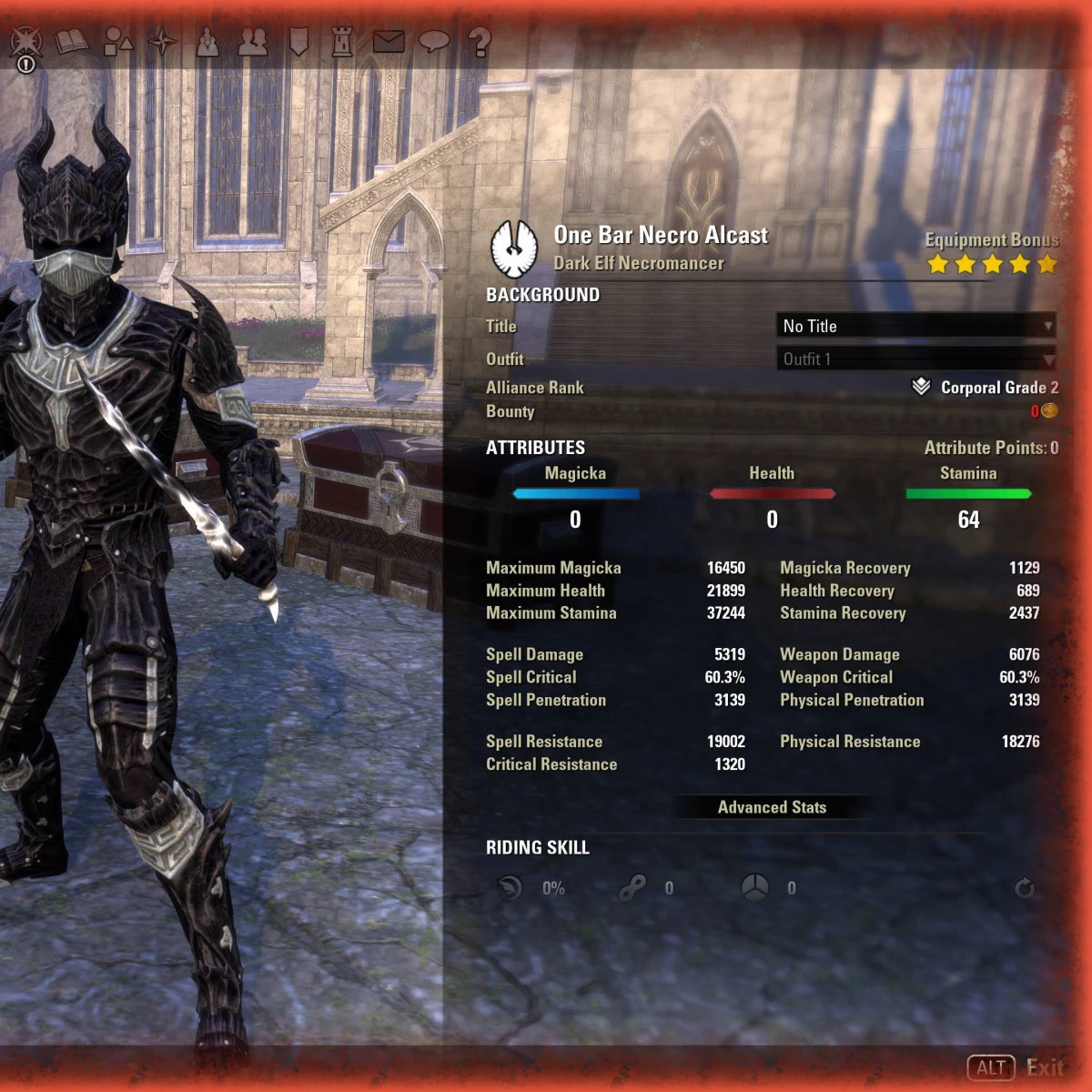 One Bar Stamina Necromancer buffed stats ESO