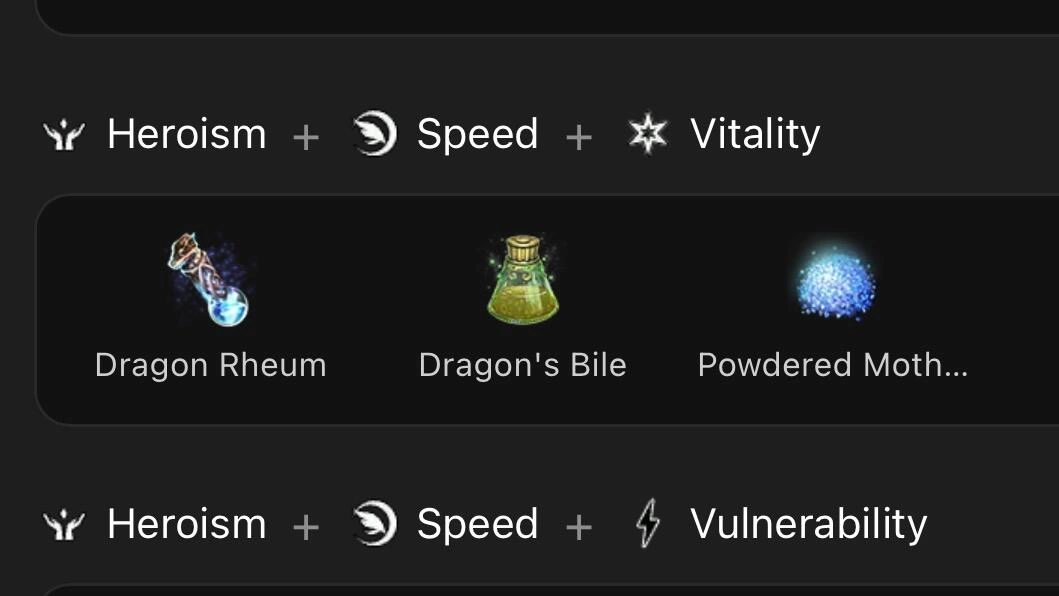 Minor Heroism / Major Expedition / Major Vitality